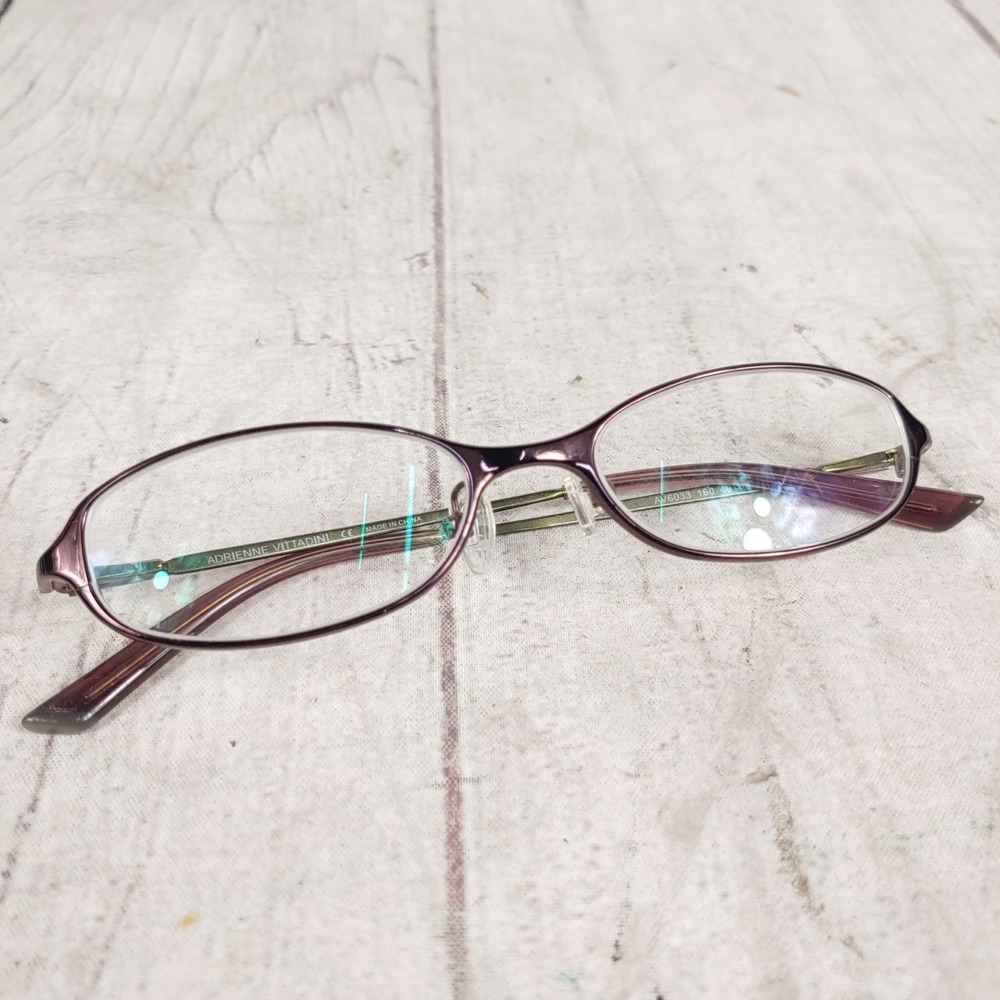 Adrienne Vittadini AV6033 Women Eyeglasses Purple Oval Frames 49-16-135 160 USED